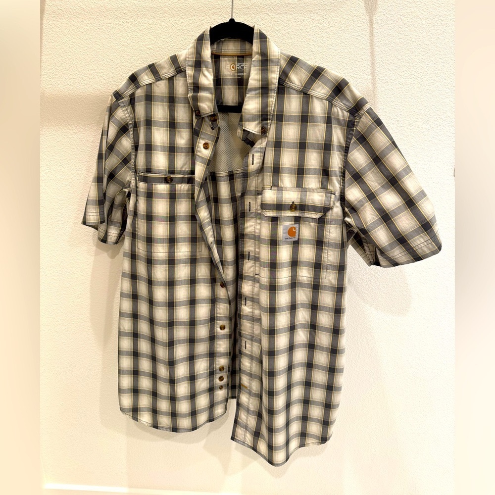 Carhartt Men's Force Plaid Button Down Shirt large